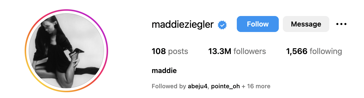 Maddie Ziegler, former Dance Moms star turned actress,