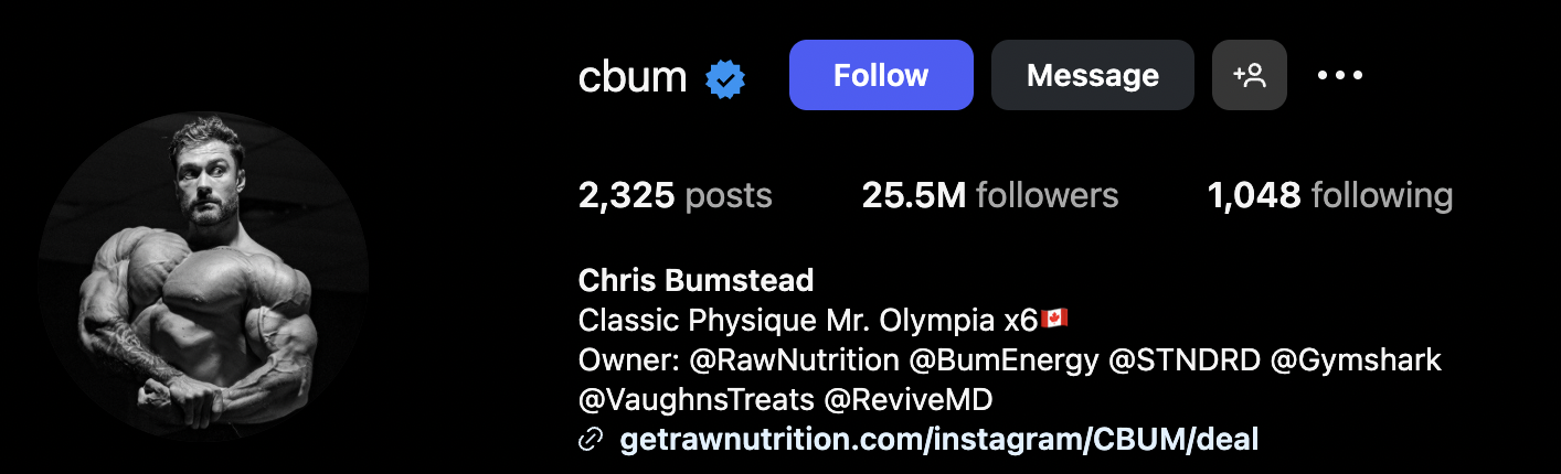 Chris 'CBum' Bumstead Instagram profile