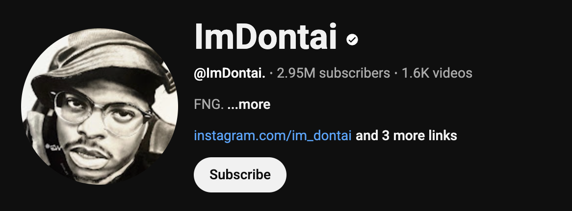 ImDontai Youtube Profile